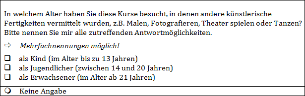 Multiple-choice mit Mehrfachantworten